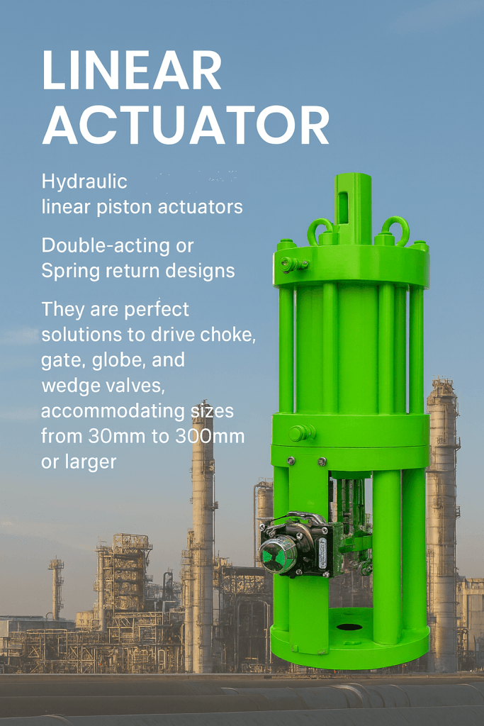 Linear Hydraulic actuator Hydraulic linear piston actuator for high-pressure valve control